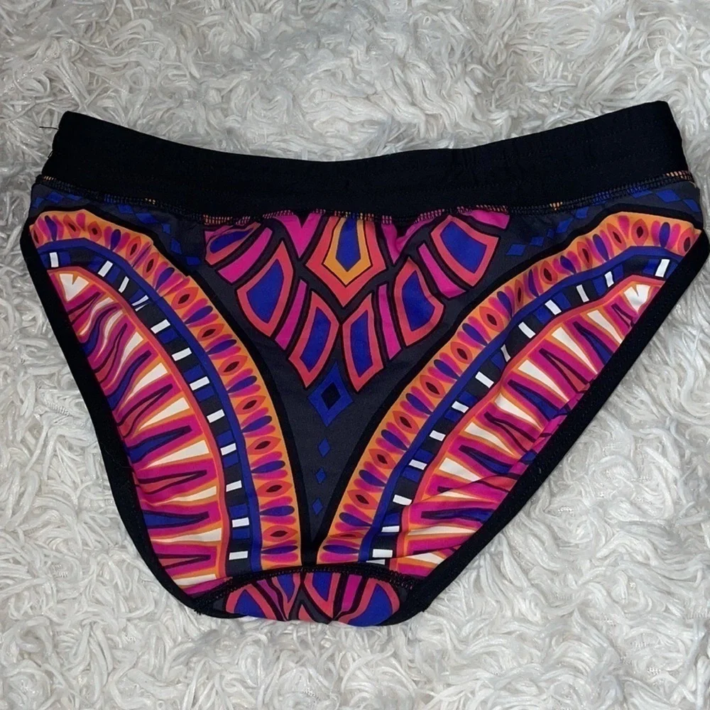 Athleta Printed Drawstring Swim Bikini Bottom